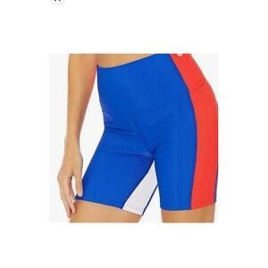 Beach Riot Bike Shorts Red White Blue American 4th of July Color Block  M NWT